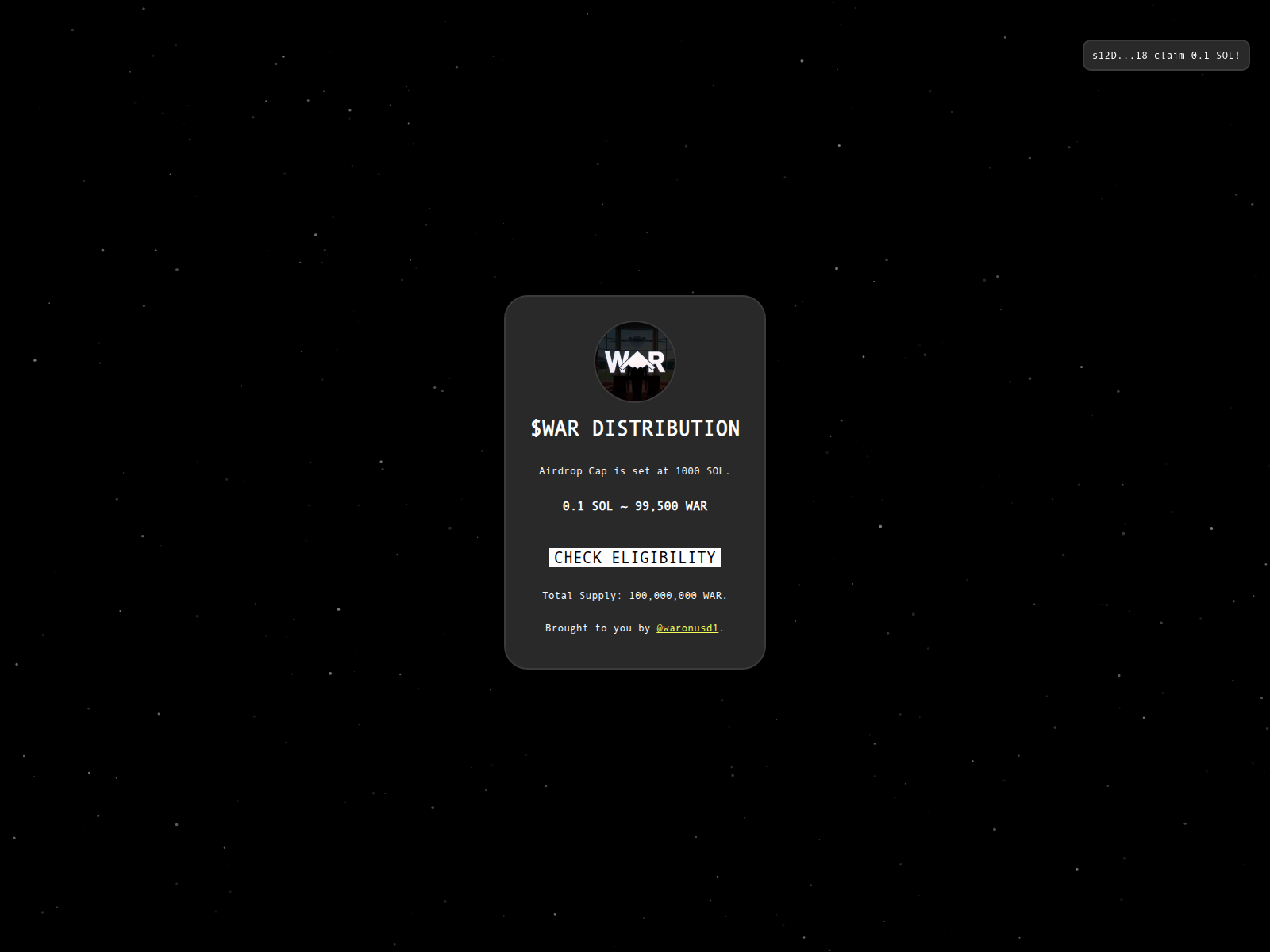 Screenshot of wars-rewards.xyz