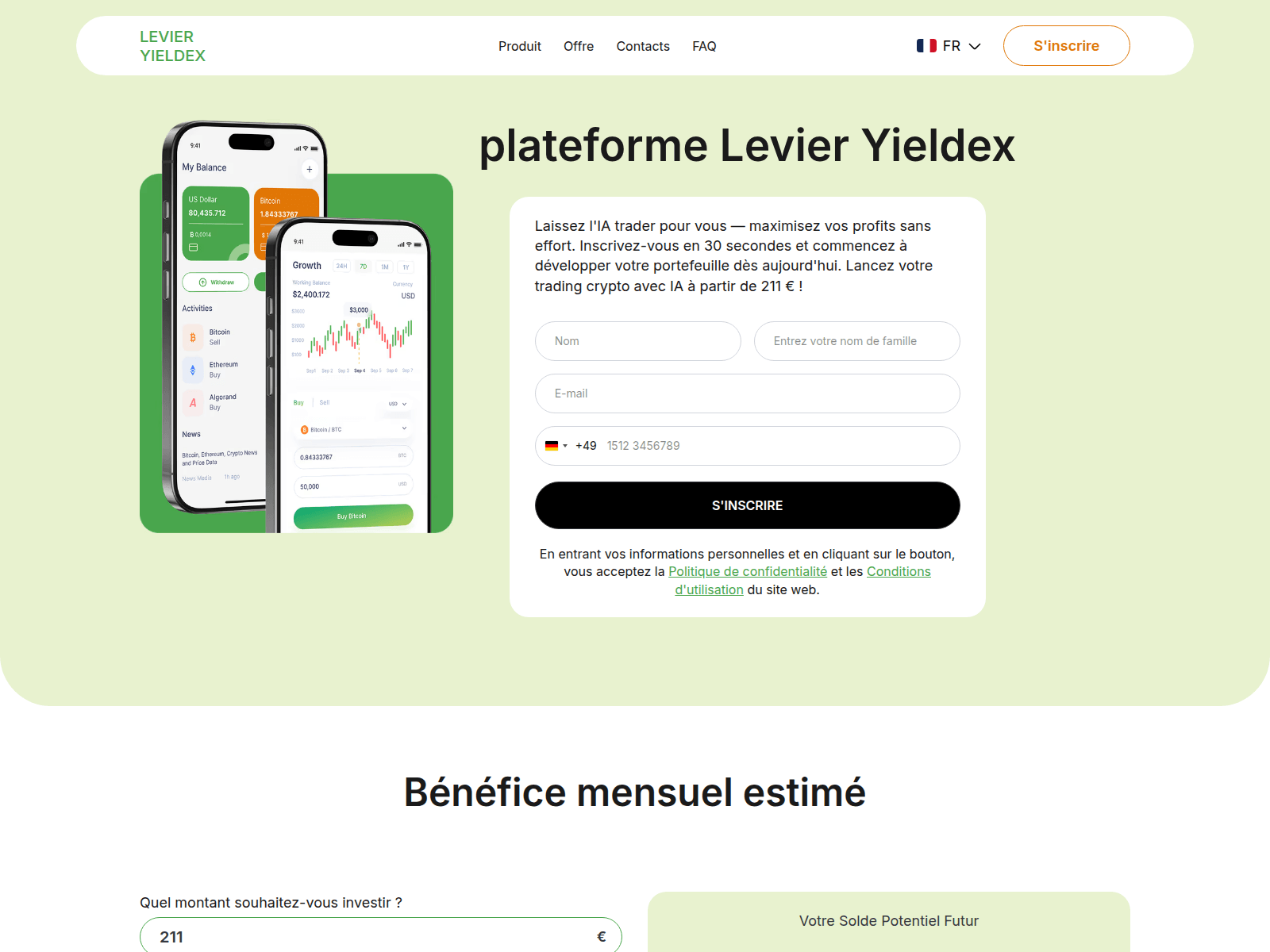 Screenshot of levier-yieldex.com