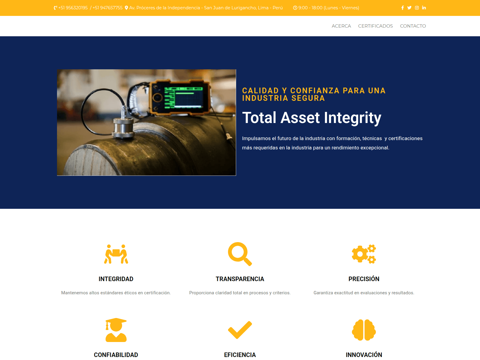 Screenshot of ta-integrity.com