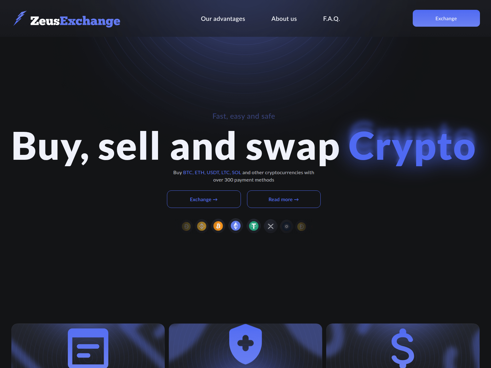 Screenshot of zeusexchange.tech