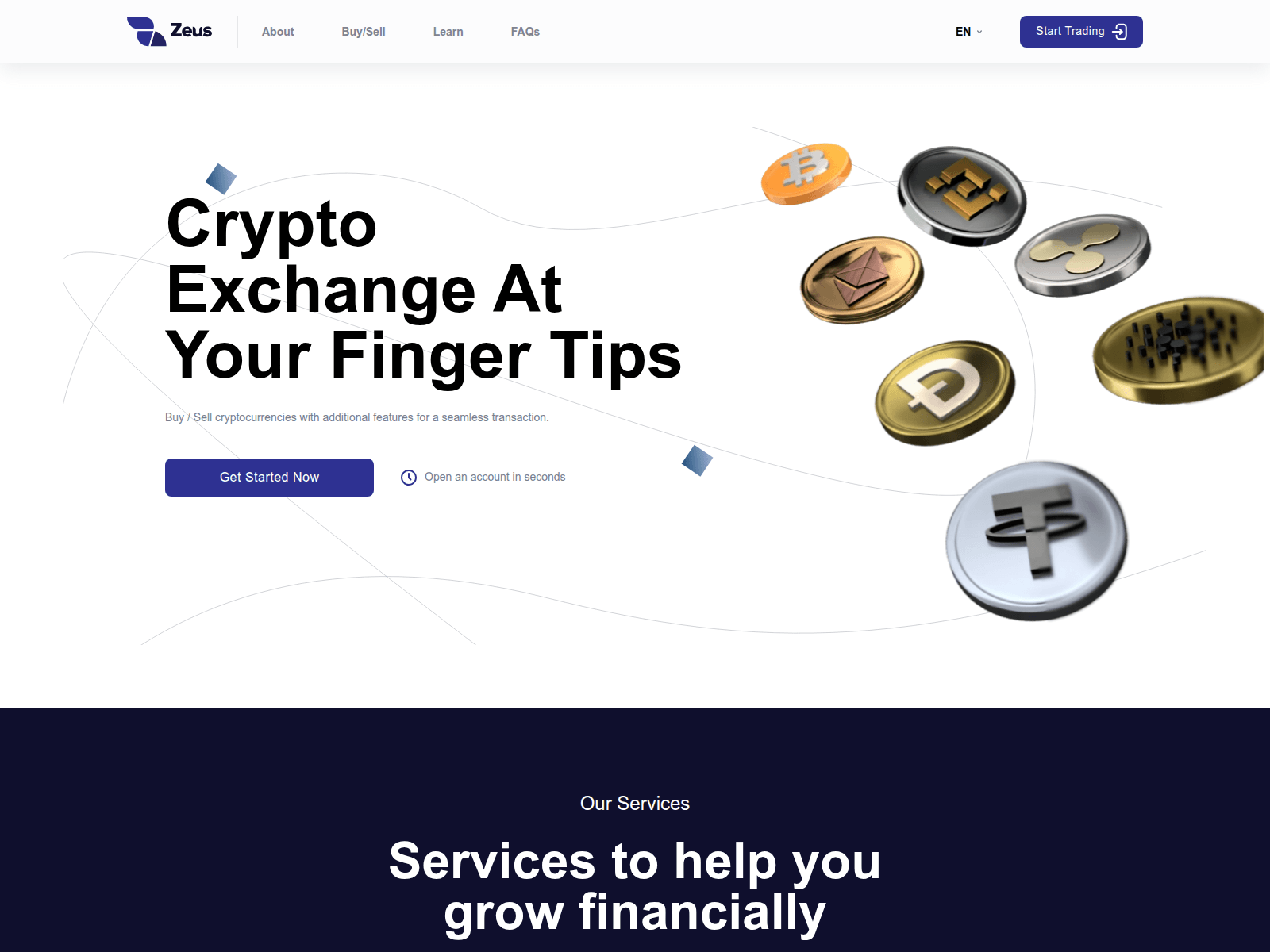 Screenshot of www.myzeus.app