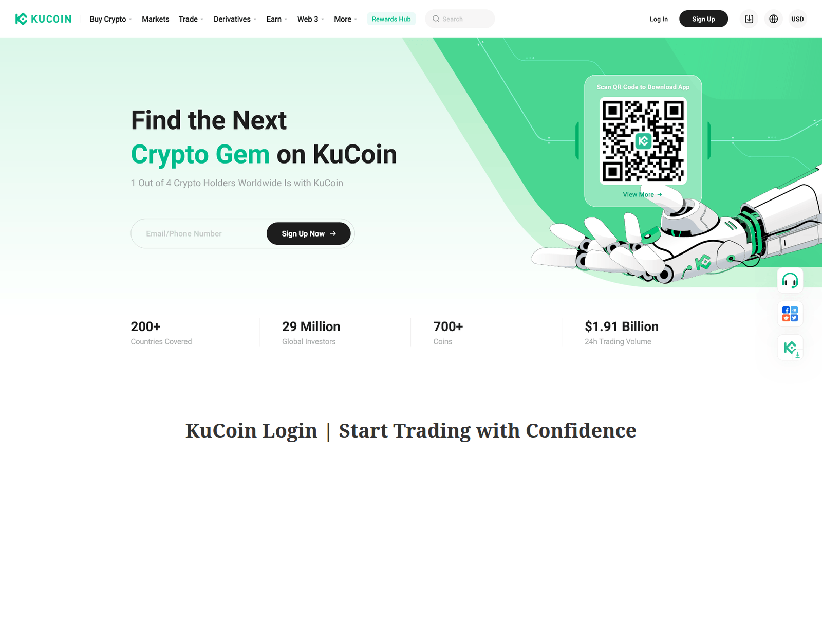 Screenshot of kucoinsiginwebsite.webflow.io