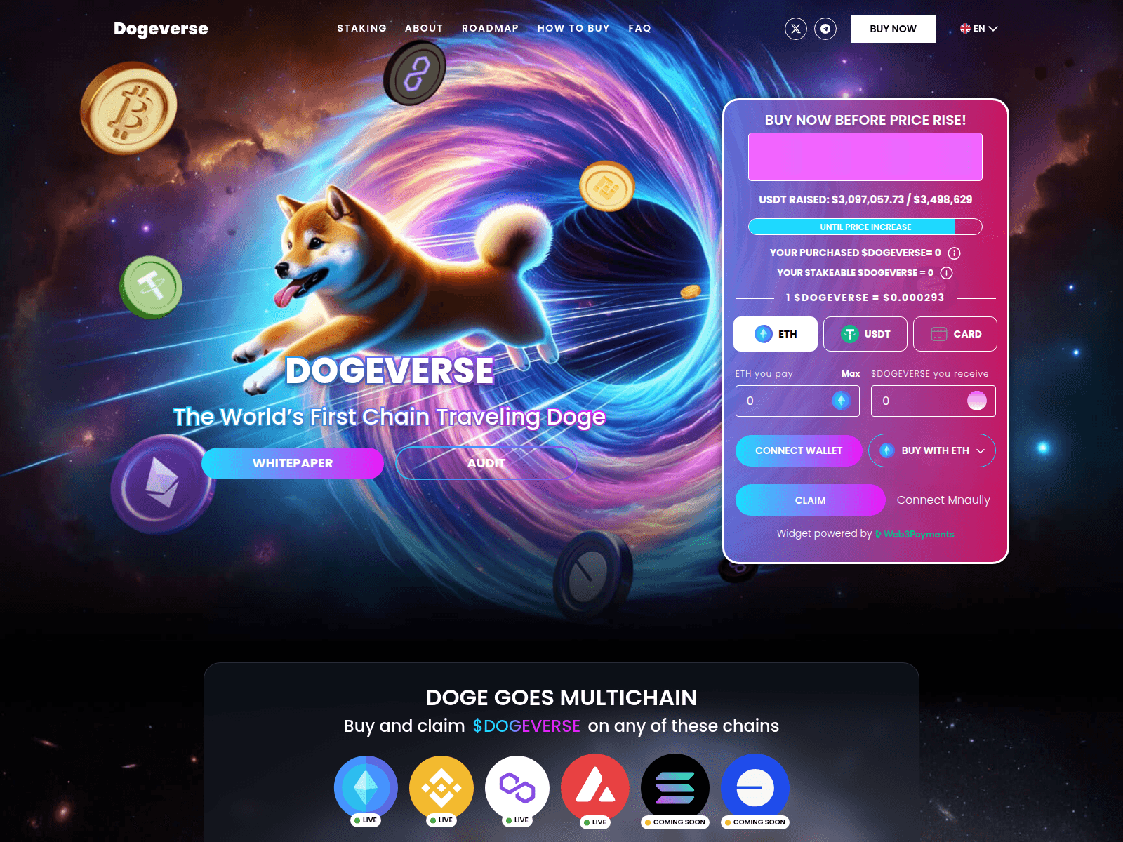 Screenshot of dogeversecoin.pages.dev