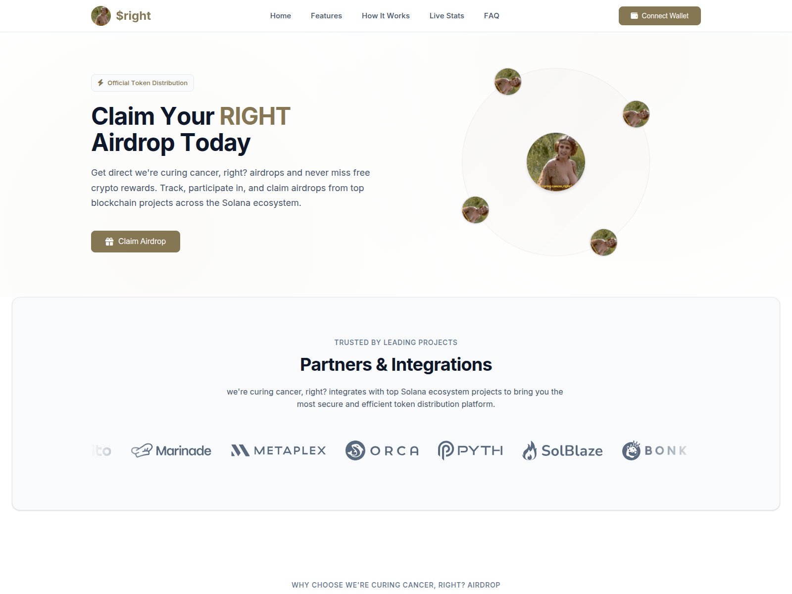 Screenshot of curecancercoin.com