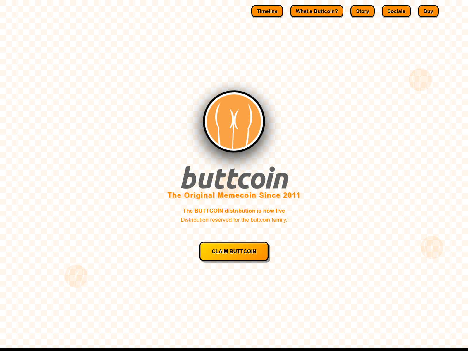 Screenshot of buttcoin.claims