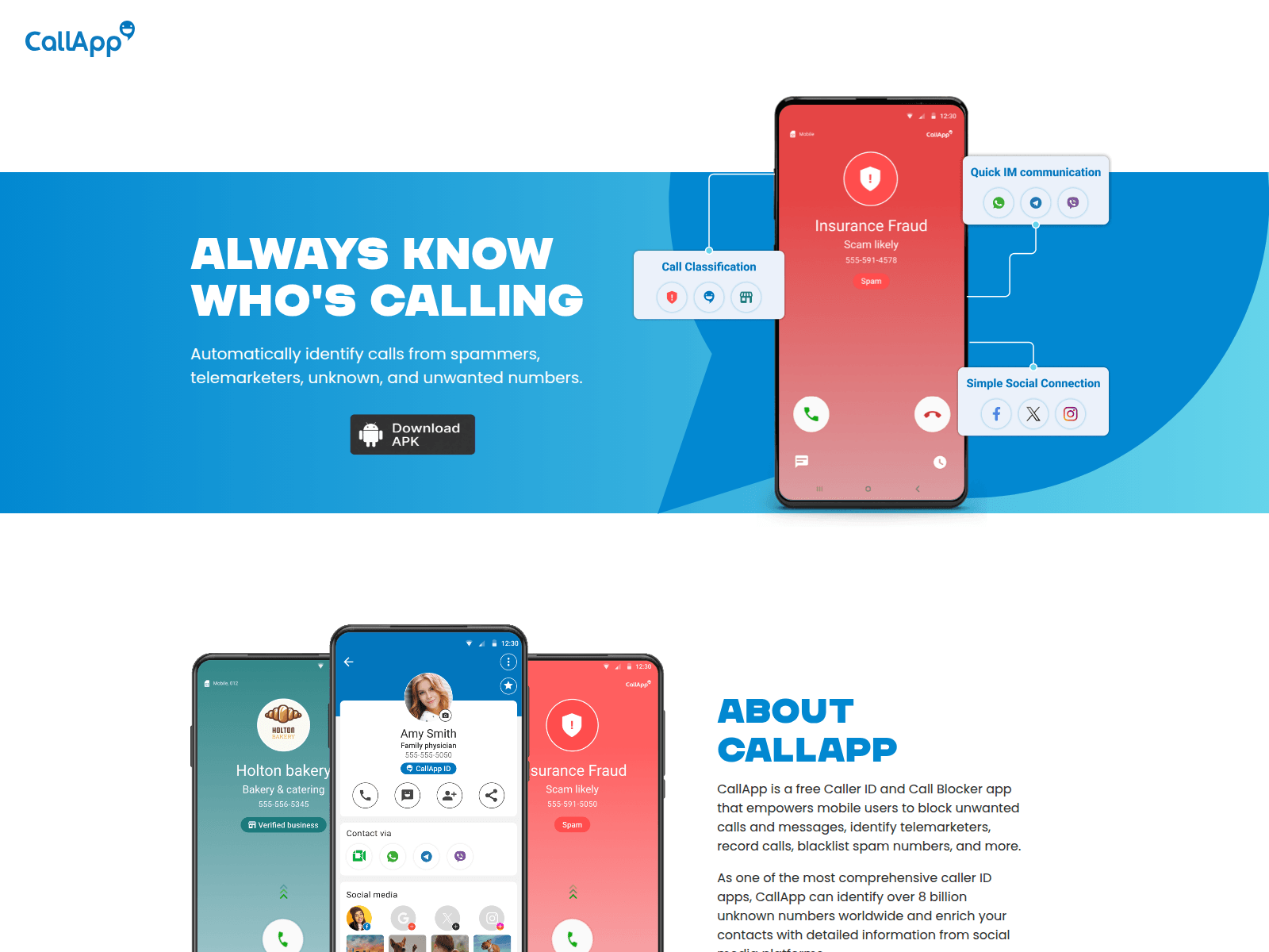 Screenshot of callapplink.com