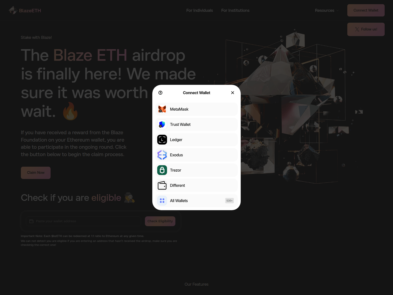 Screenshot of awards-blaze.org
