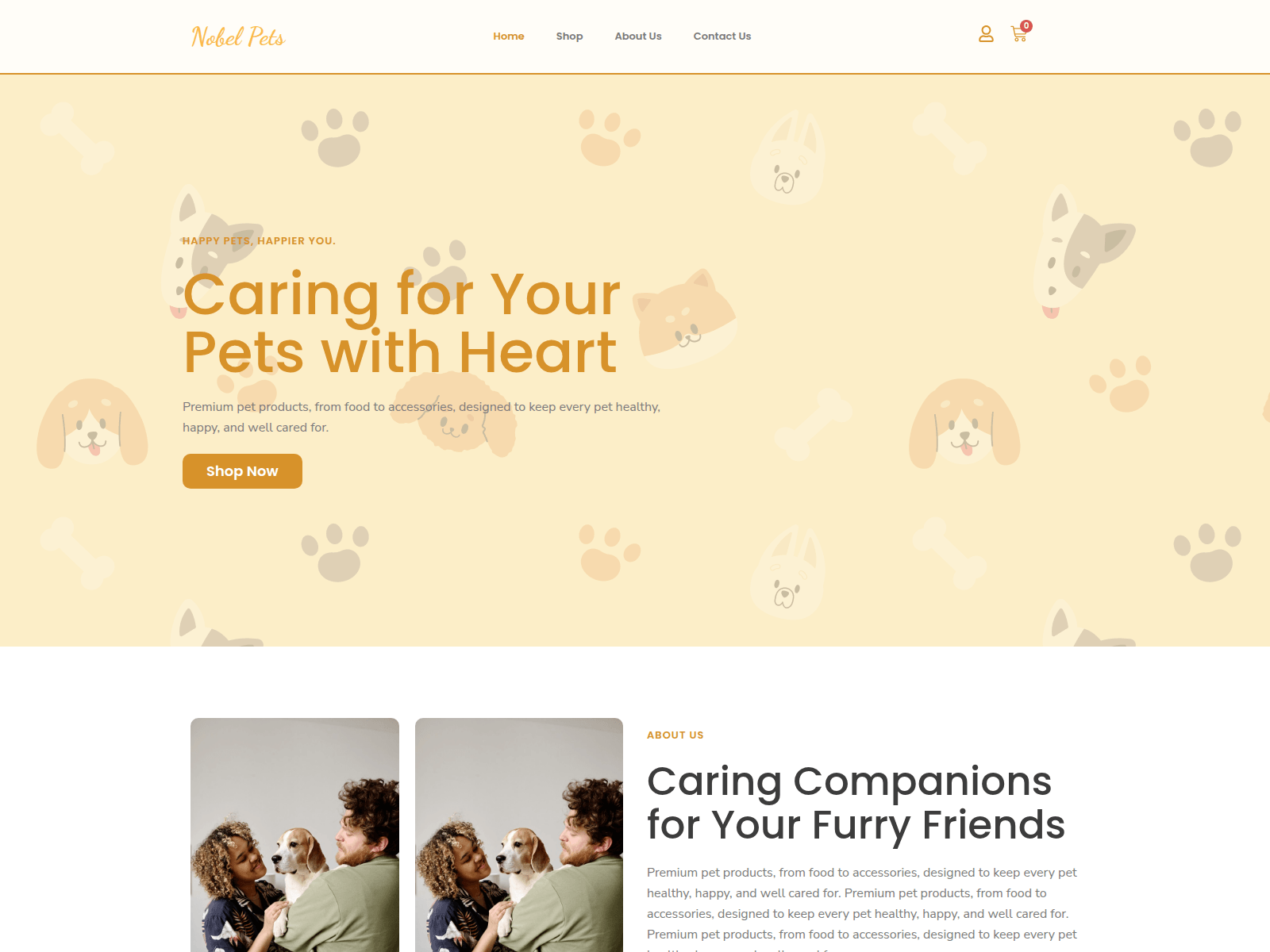 Screenshot of nobelpets.store