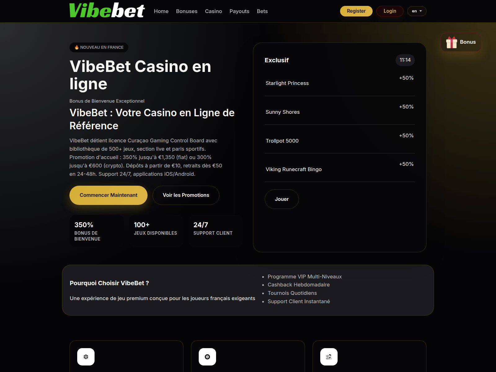 Screenshot of vibebetfr.com