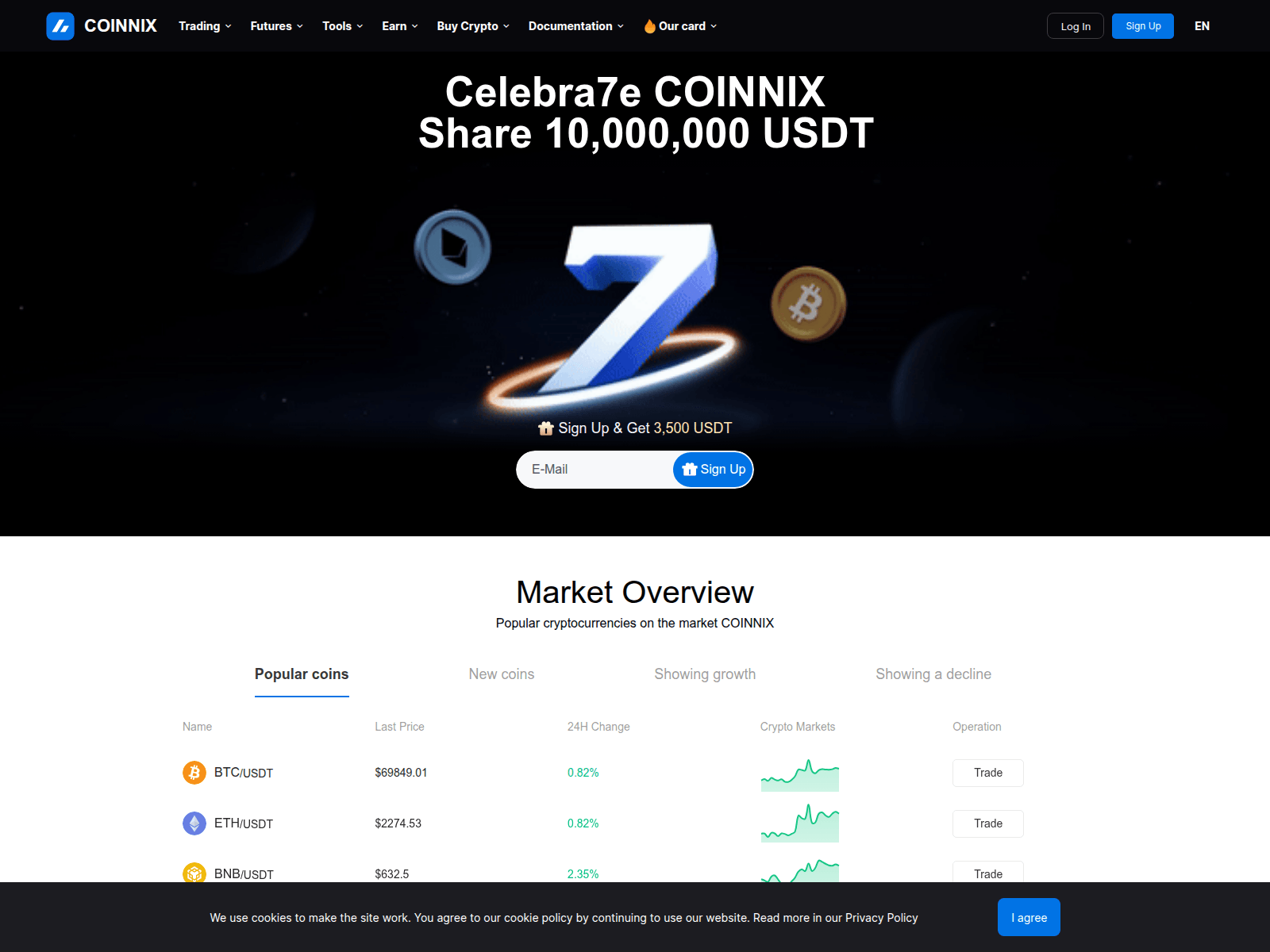 Screenshot of coinnix.com