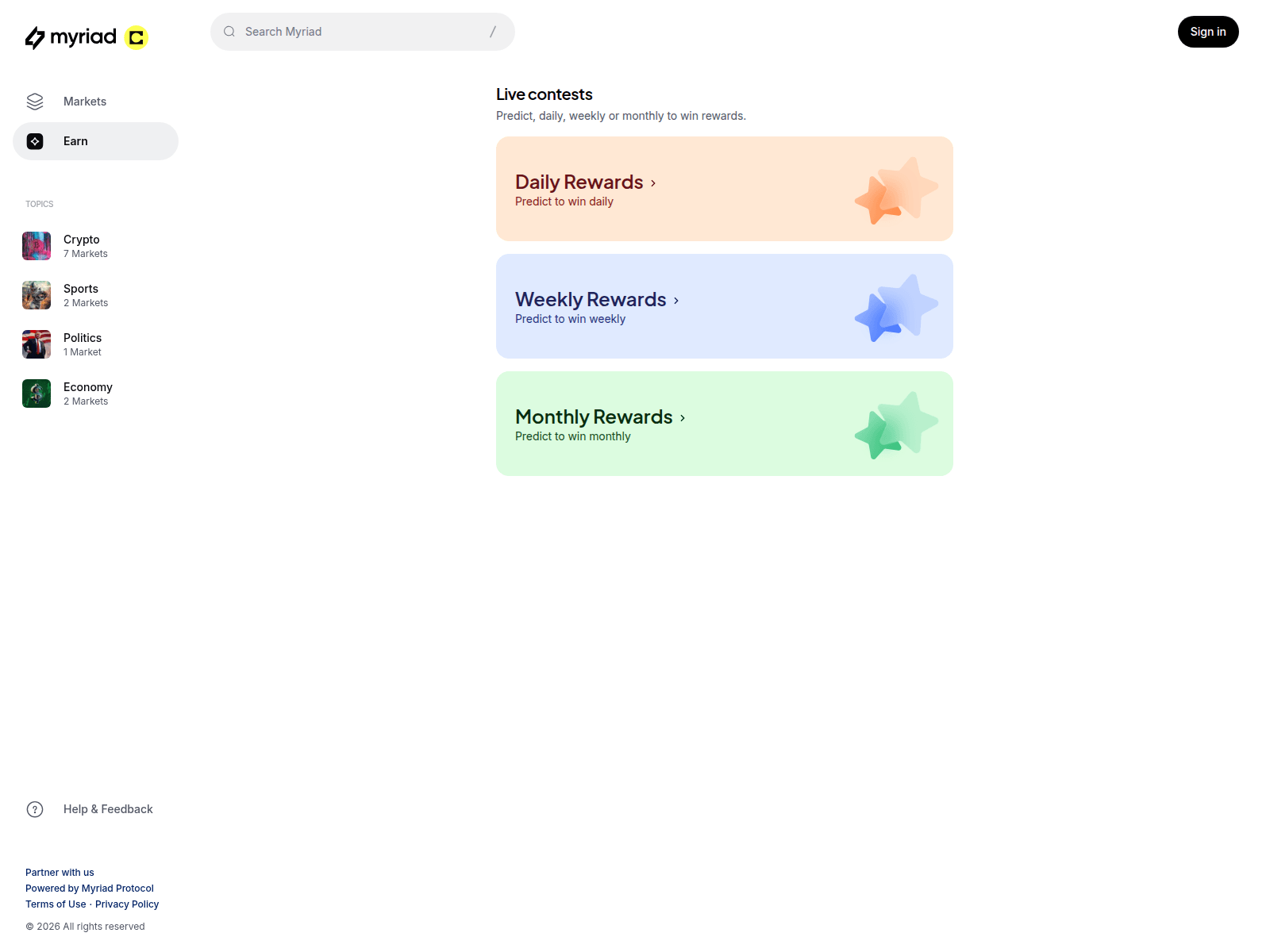 Screenshot of myriad.website
