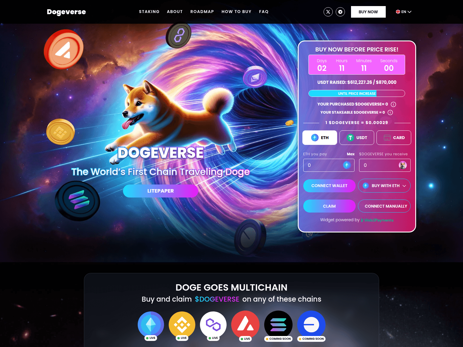Screenshot of thedogeverse-en.pages.dev