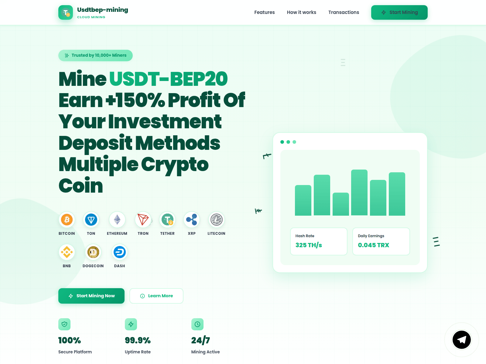 Screenshot of usdtbep-mining.click