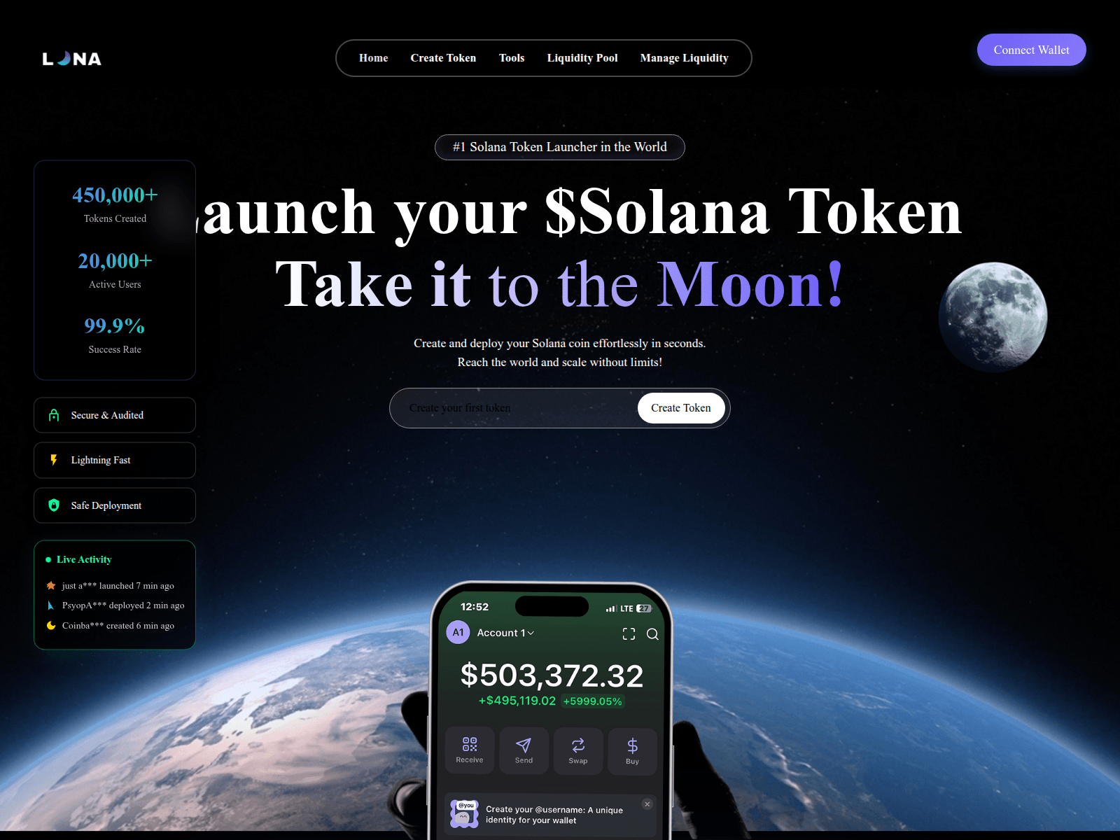 Screenshot of lunadefi.fun