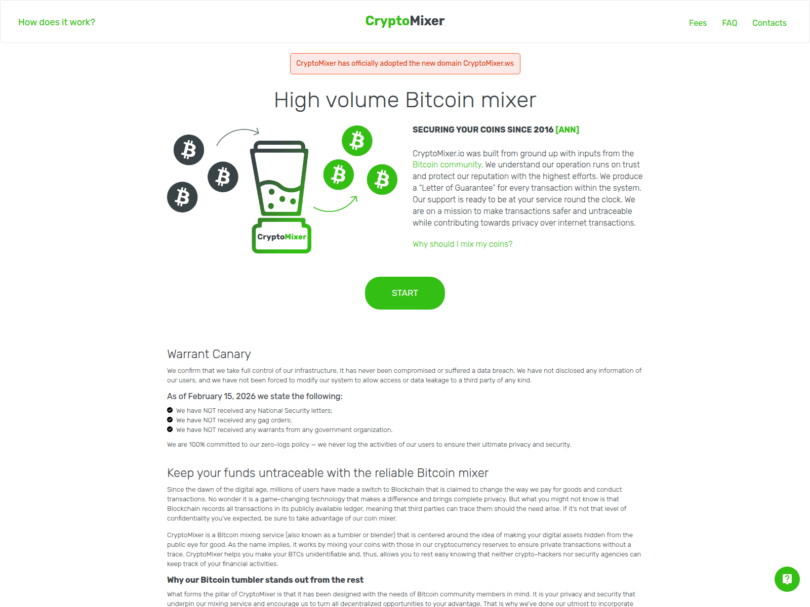 Screenshot of www.crypmixer.io