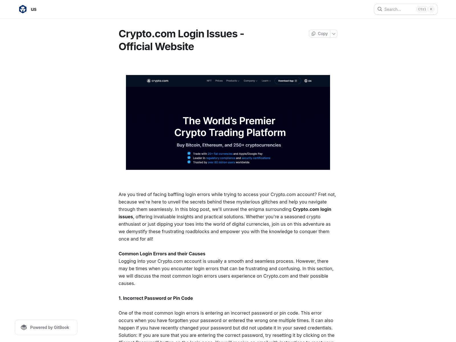 Screenshot of cryptocomlogineissue.gitbook.io