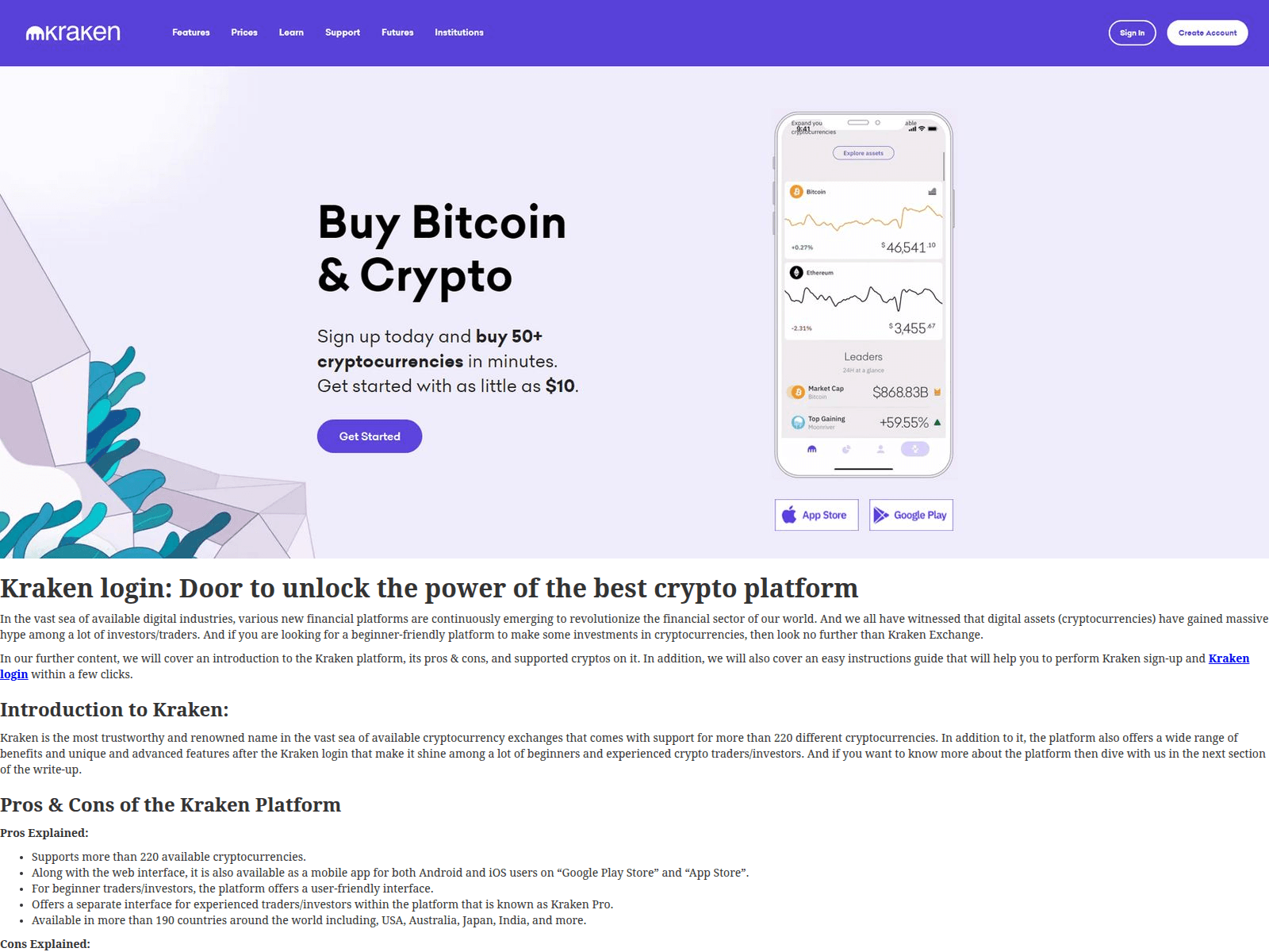 Screenshot of krakenkalogin.webflow.io