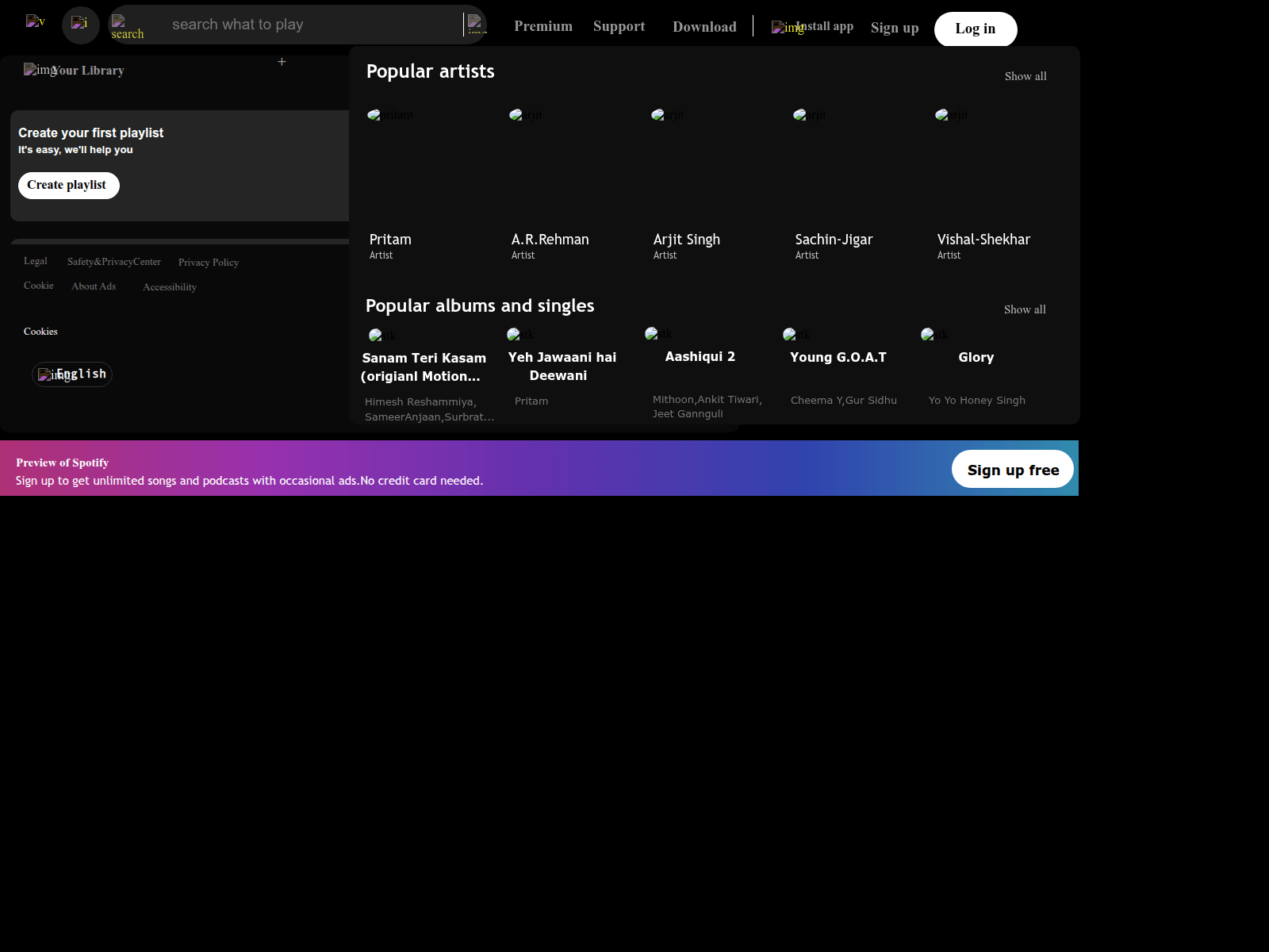 Screenshot of spotfyyyyy.netlify.app