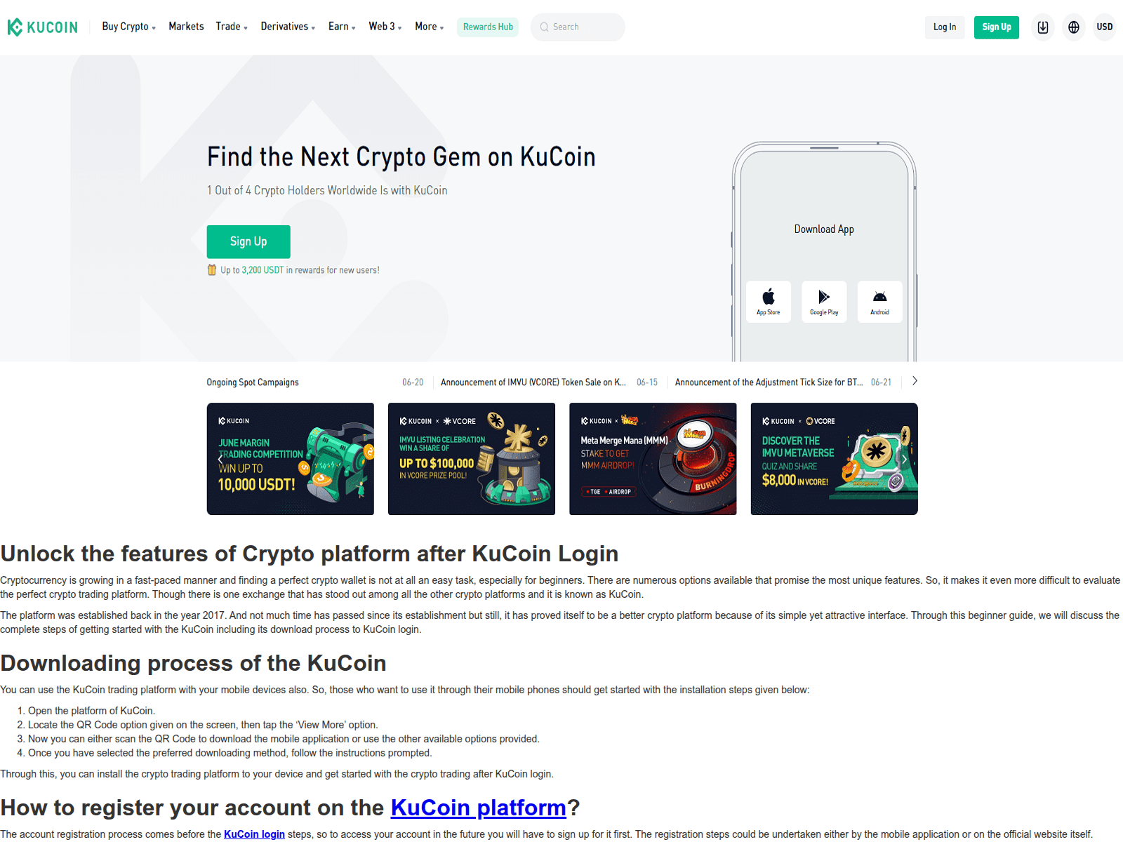 Screenshot of kueecoinlogin.webflow.io