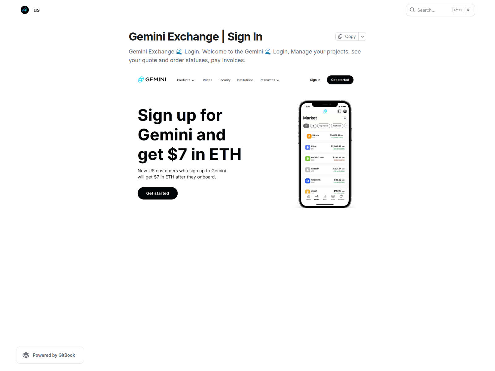 Screenshot of gemwinexchenge.gitbook.io