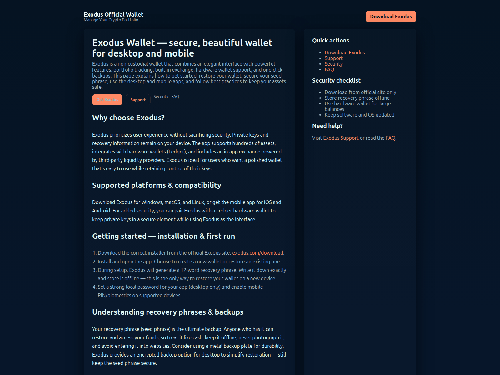 Screenshot of exodus-ion.pages.dev
