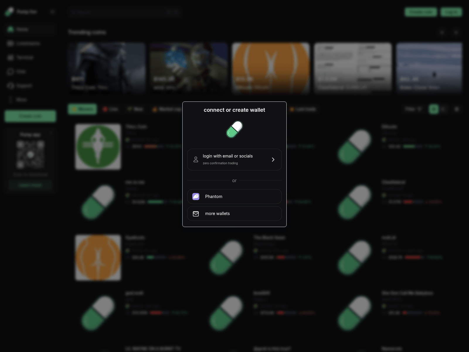 Screenshot of piump.fun