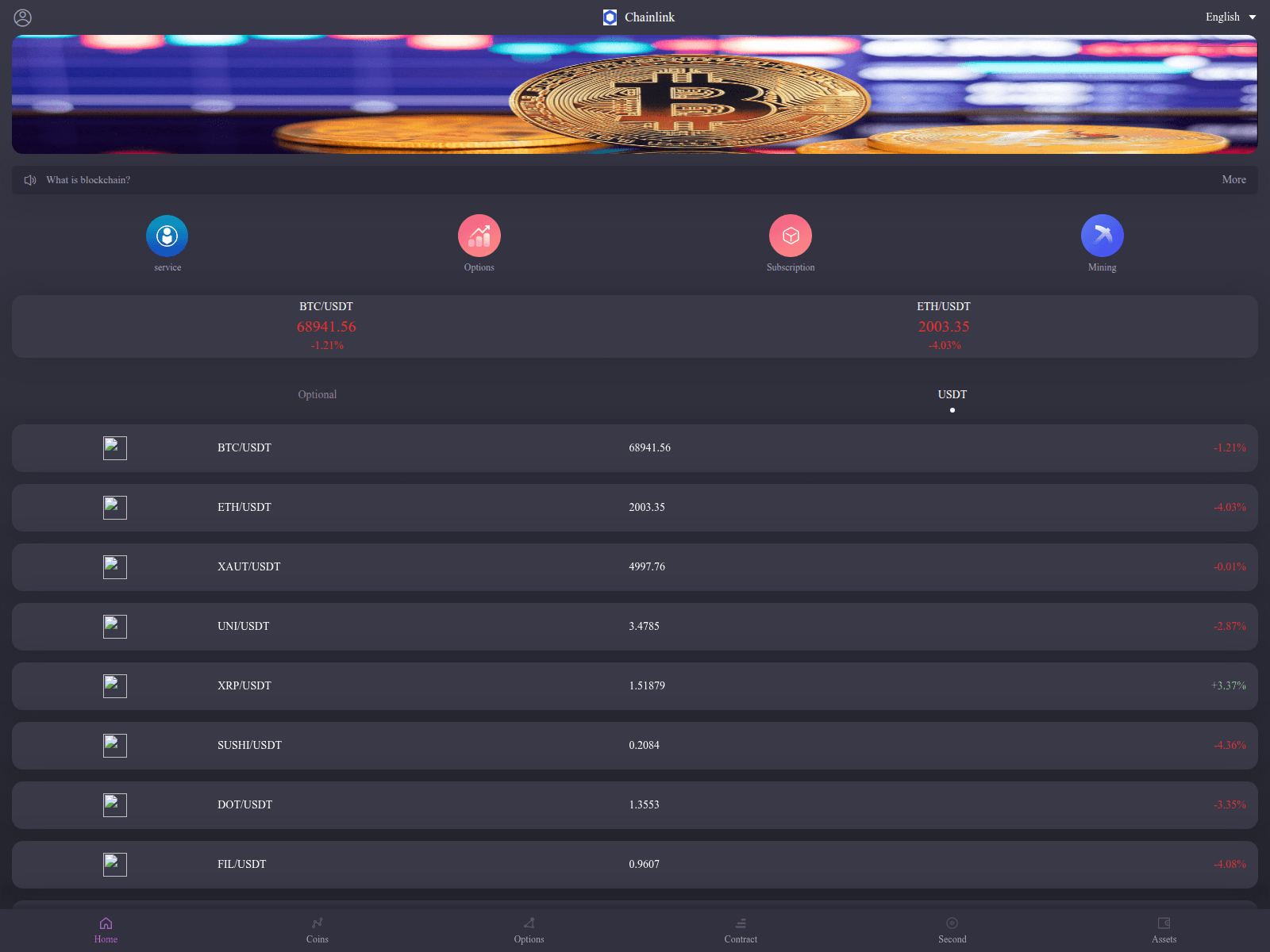 Screenshot of chainlink.eu.cc