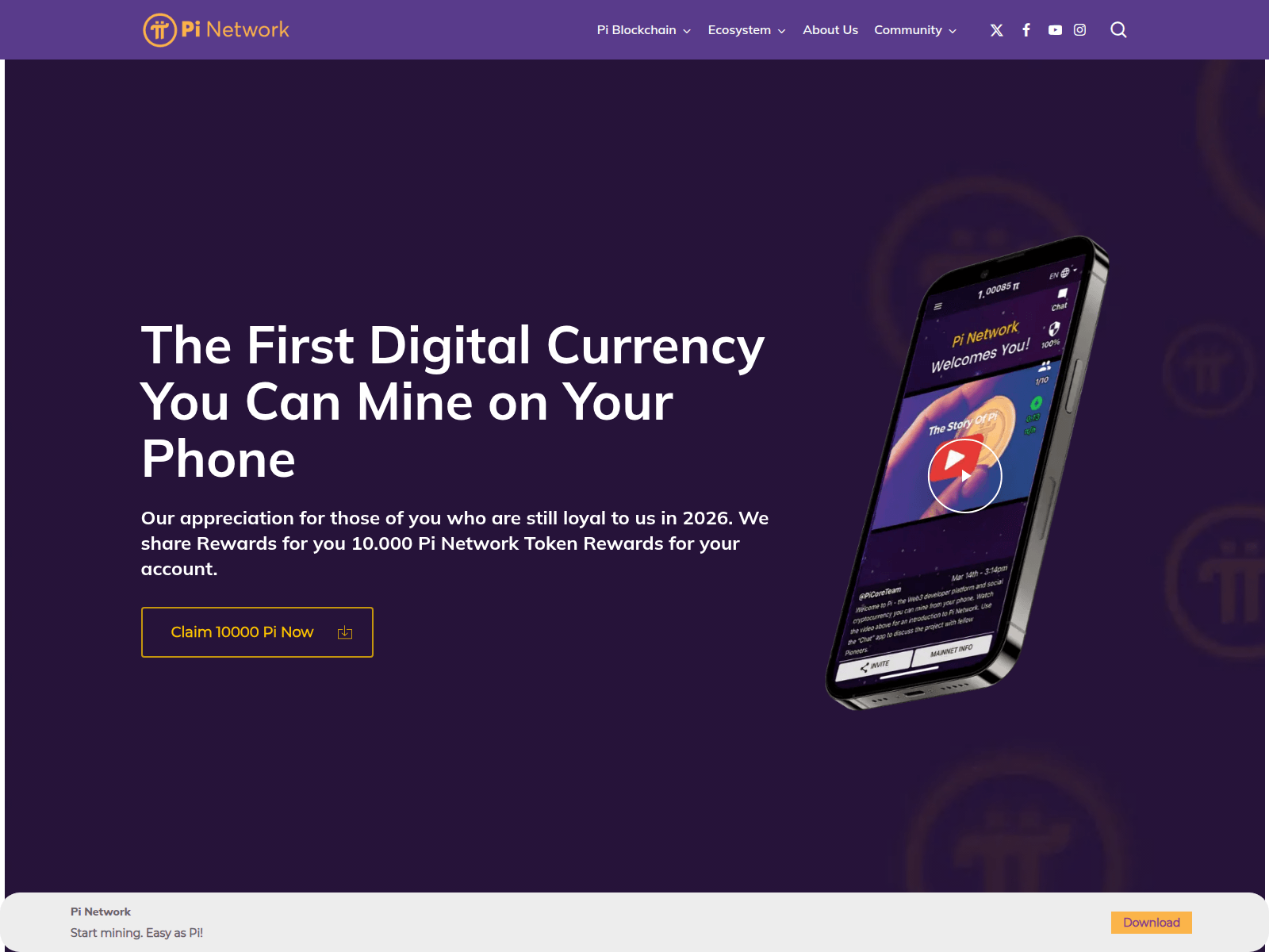 Screenshot of minepi.community-app.site