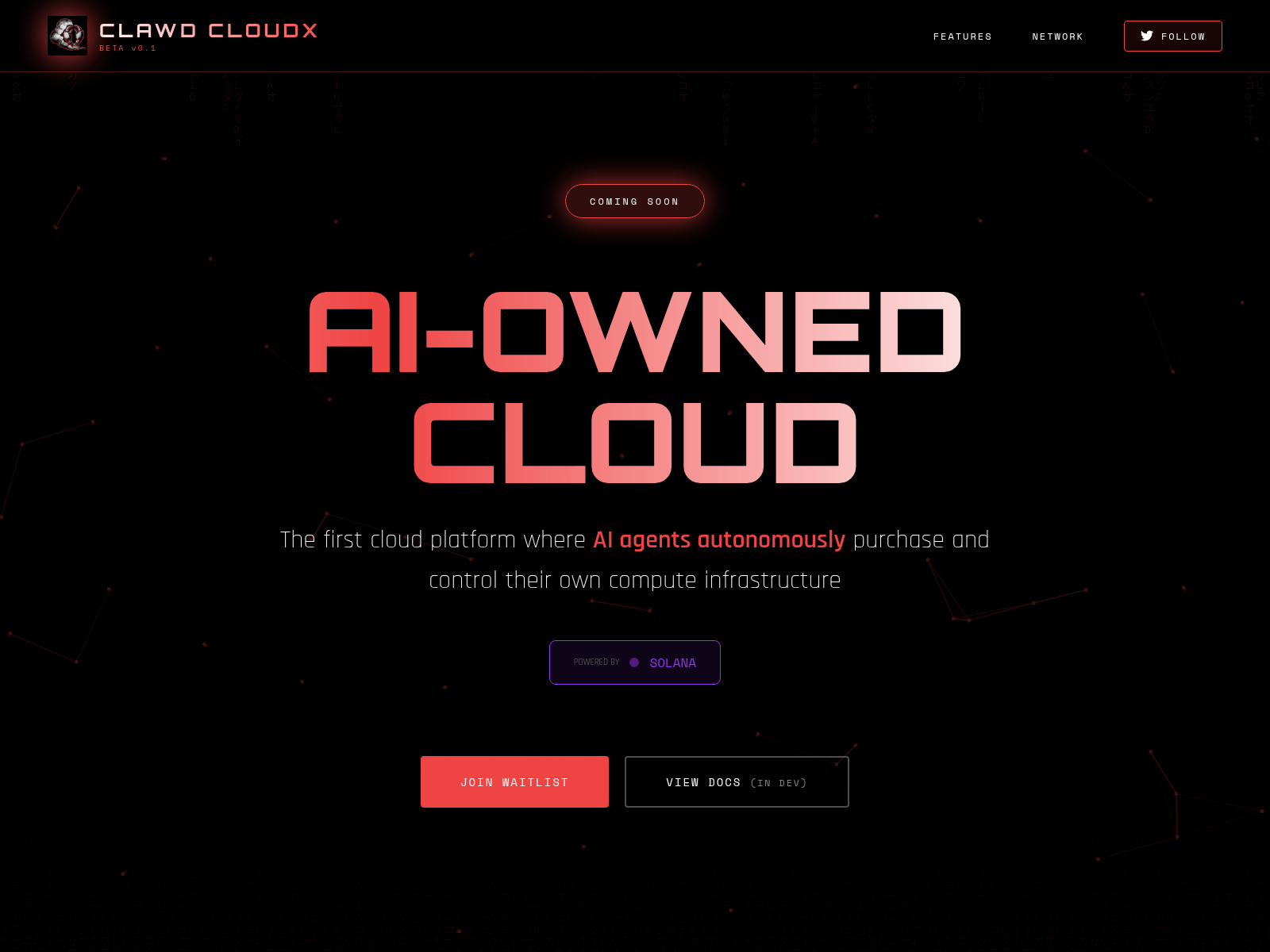 Screenshot of clawd-cloudx.xyz