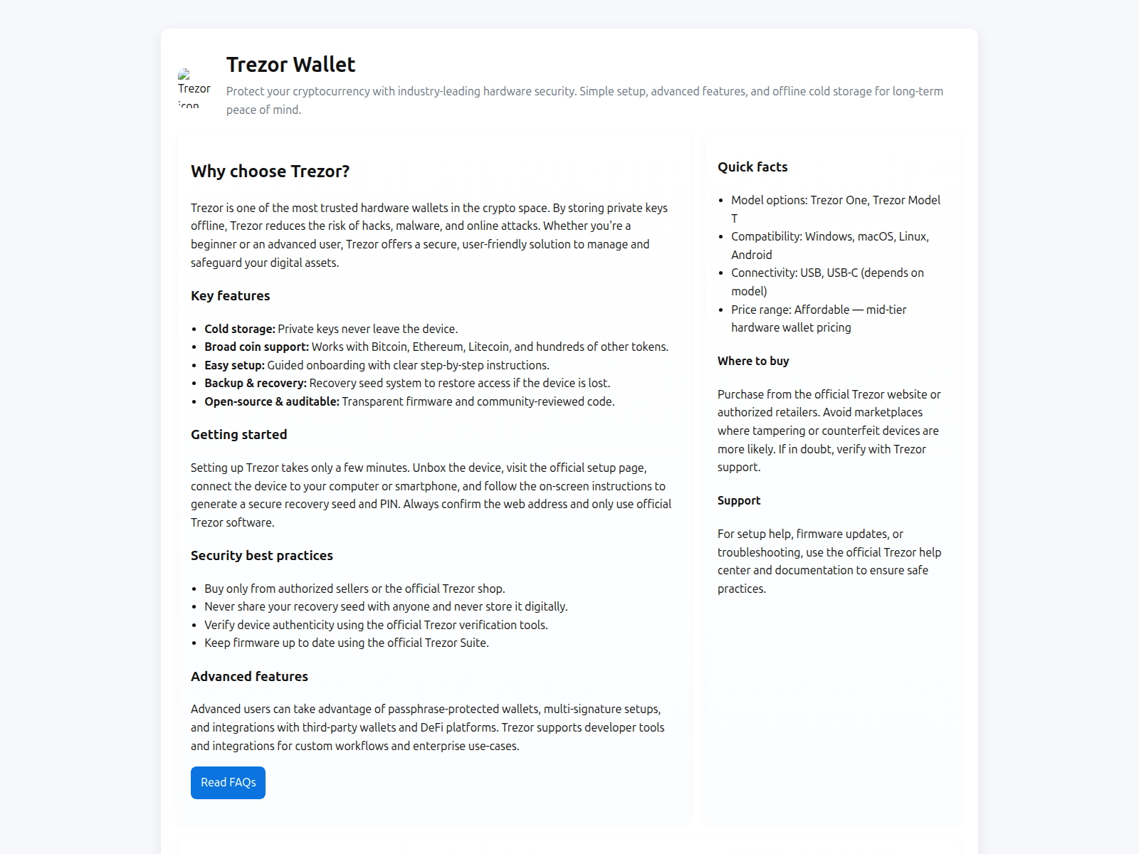 Screenshot of trezo-wallet.vercel.app
