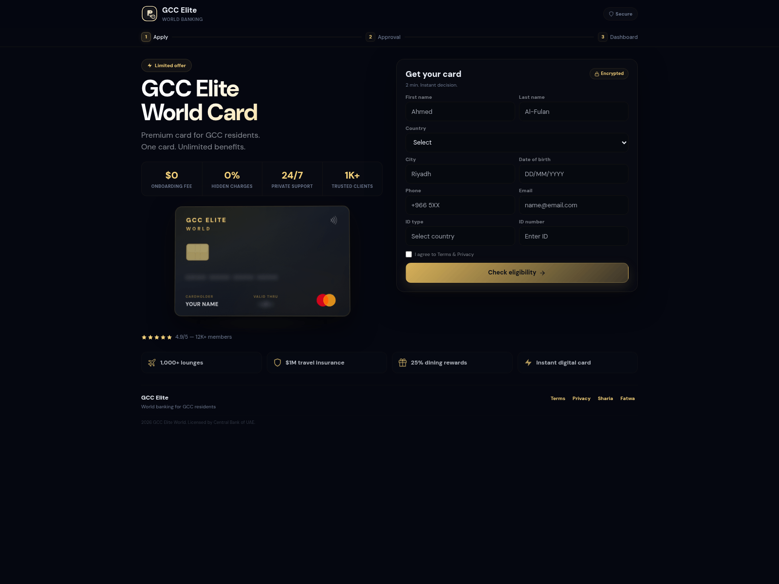 Screenshot of gccelitecard.com