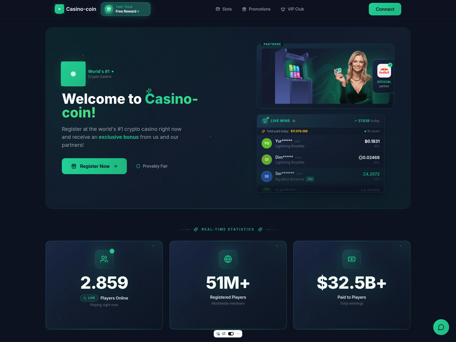 Screenshot of casino-coin.pro