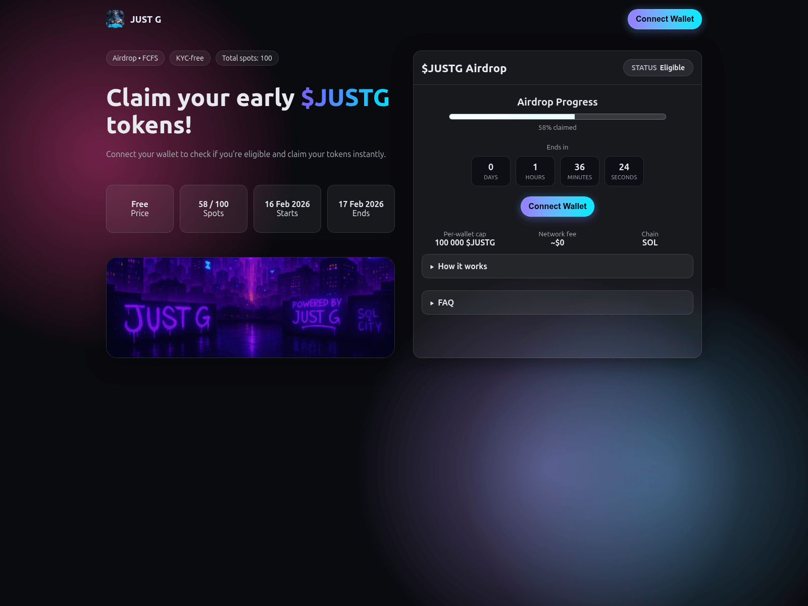 Screenshot of justg.xyz