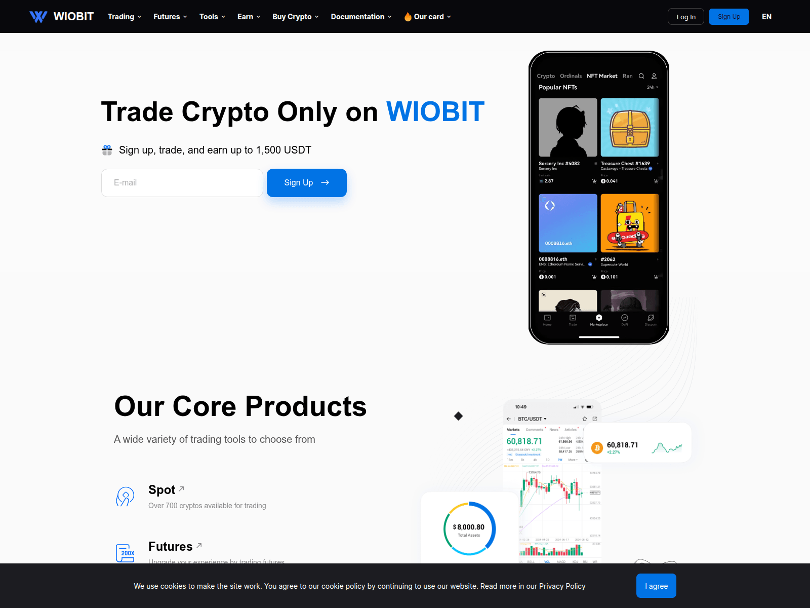 Screenshot of wiobit.com