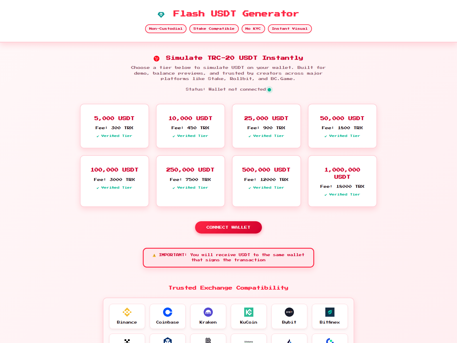 Screenshot of flashusdtgenerator.com