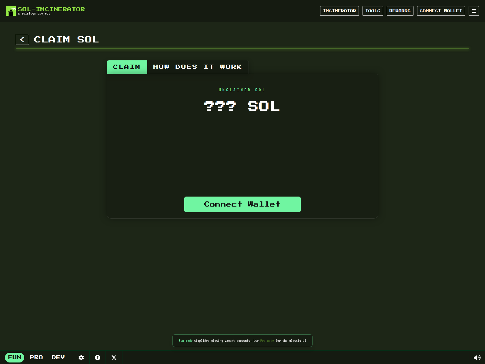 Screenshot of sol-icinerator.xyz