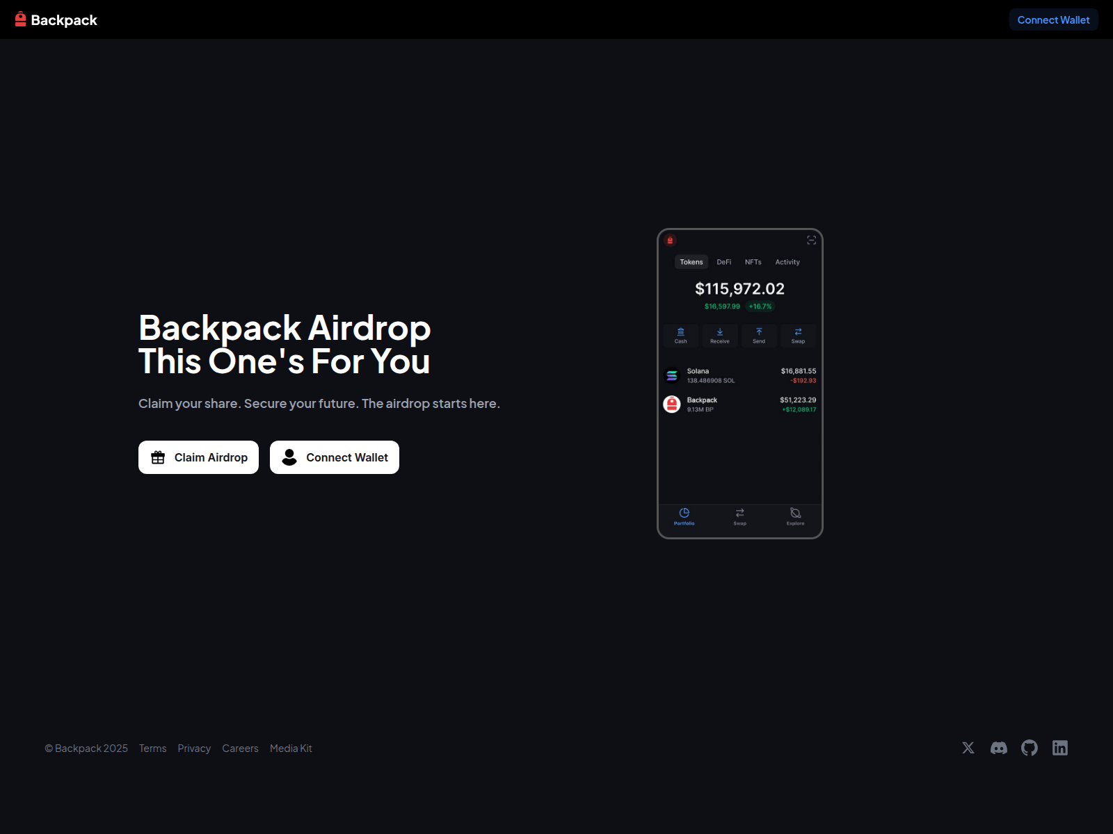 Screenshot of bpack.fun