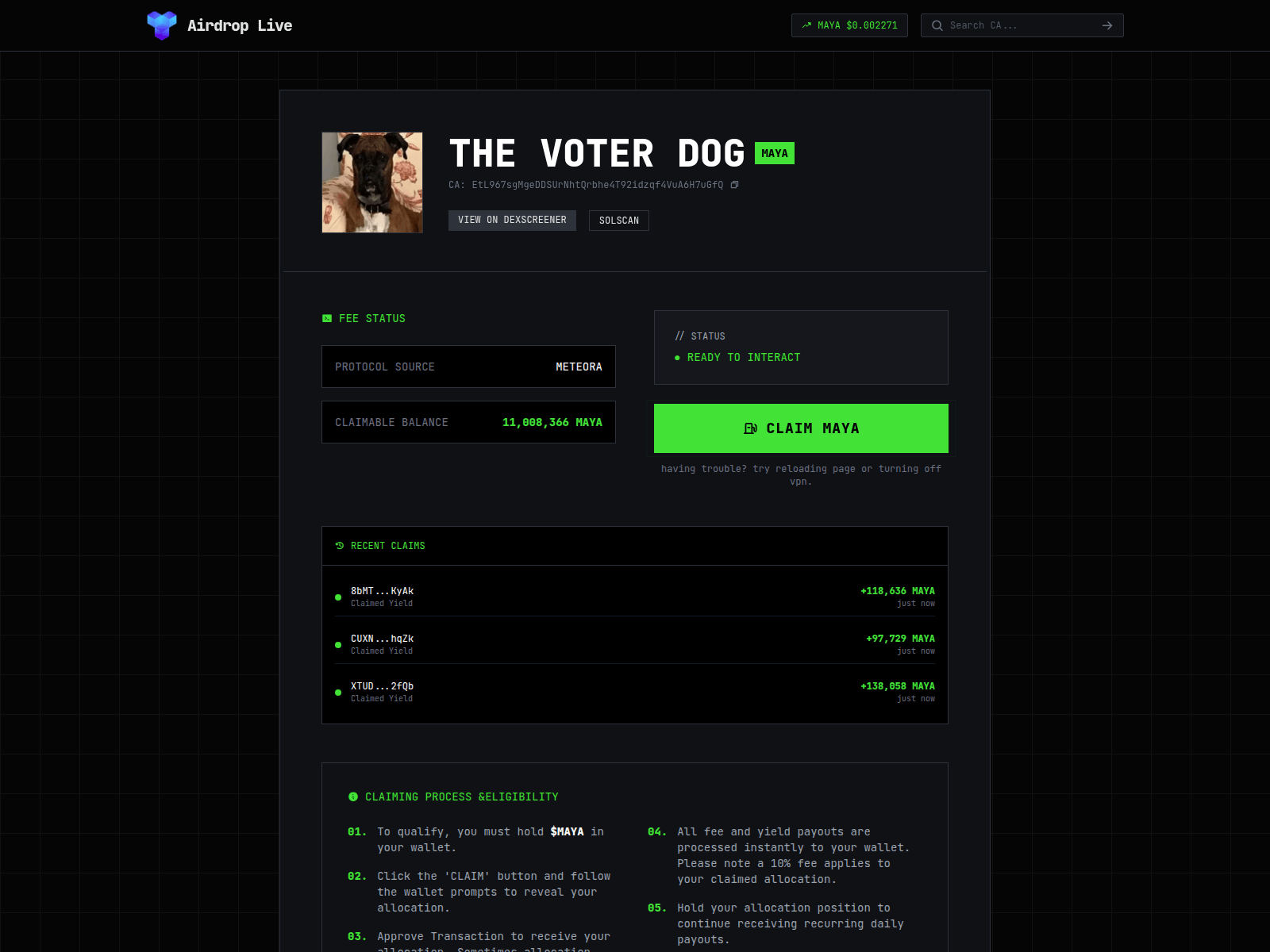 Screenshot of tokendrops.fun