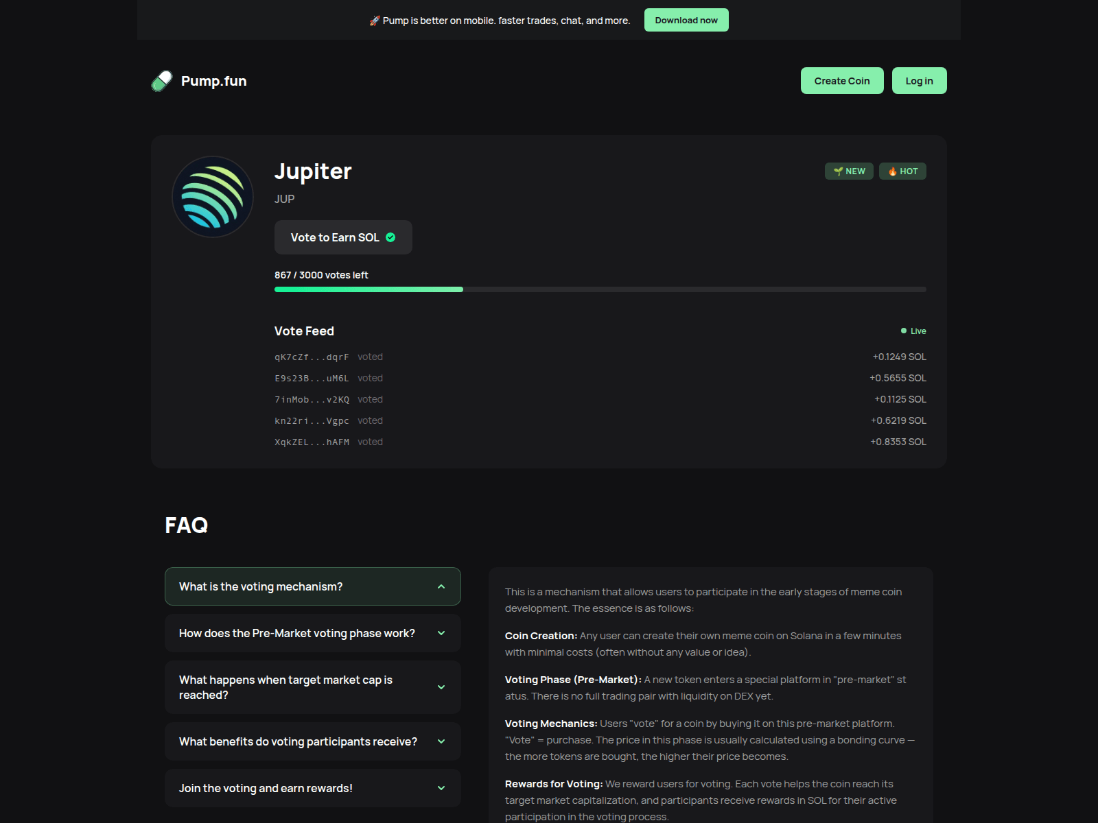Screenshot of pumpvoting.fun