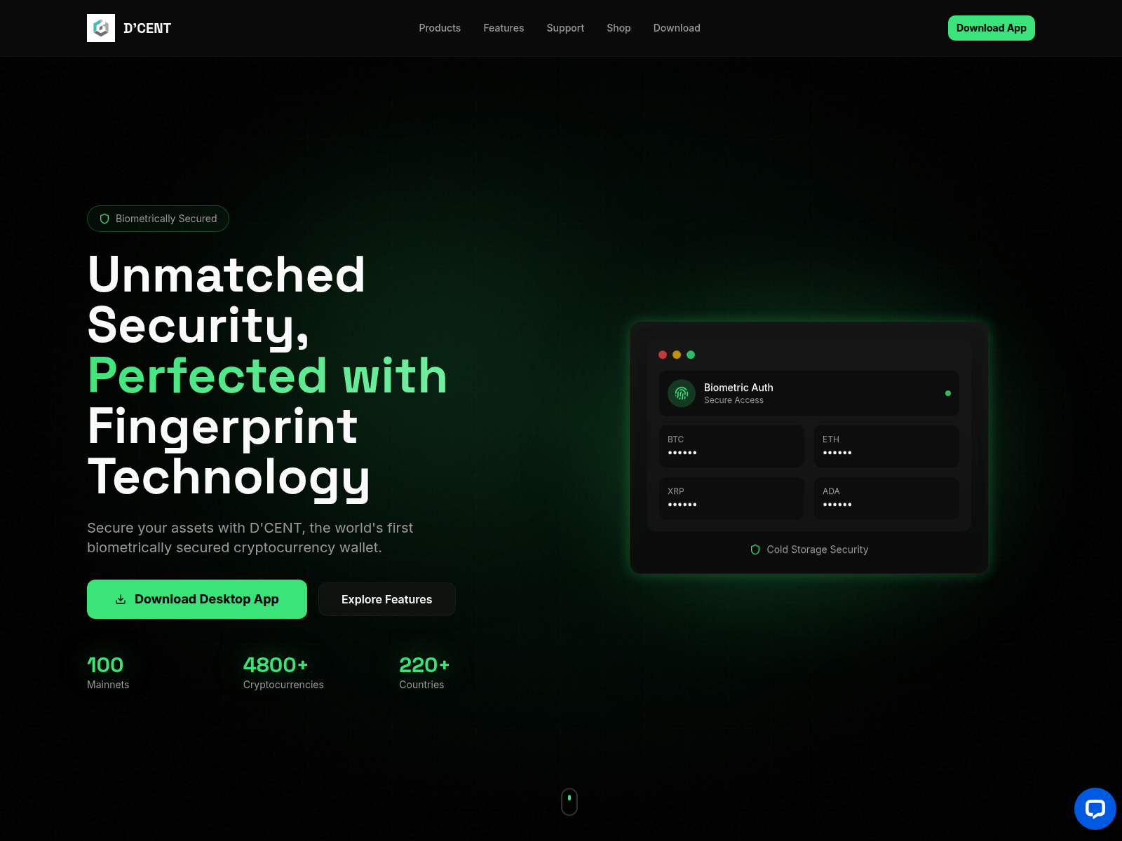 Screenshot of dcentwalletweb.com