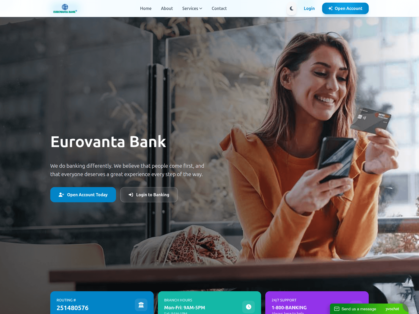 Screenshot of eurovantabank.com