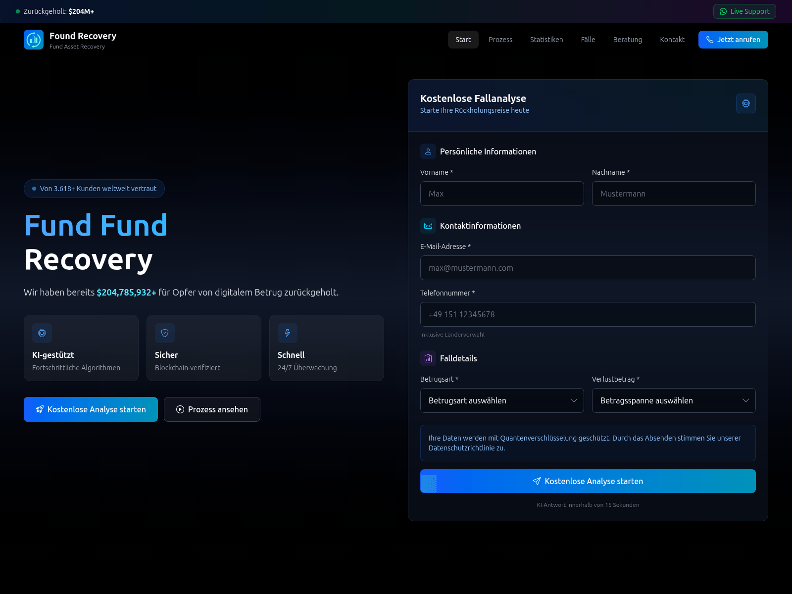 Screenshot of fund-recovery.life