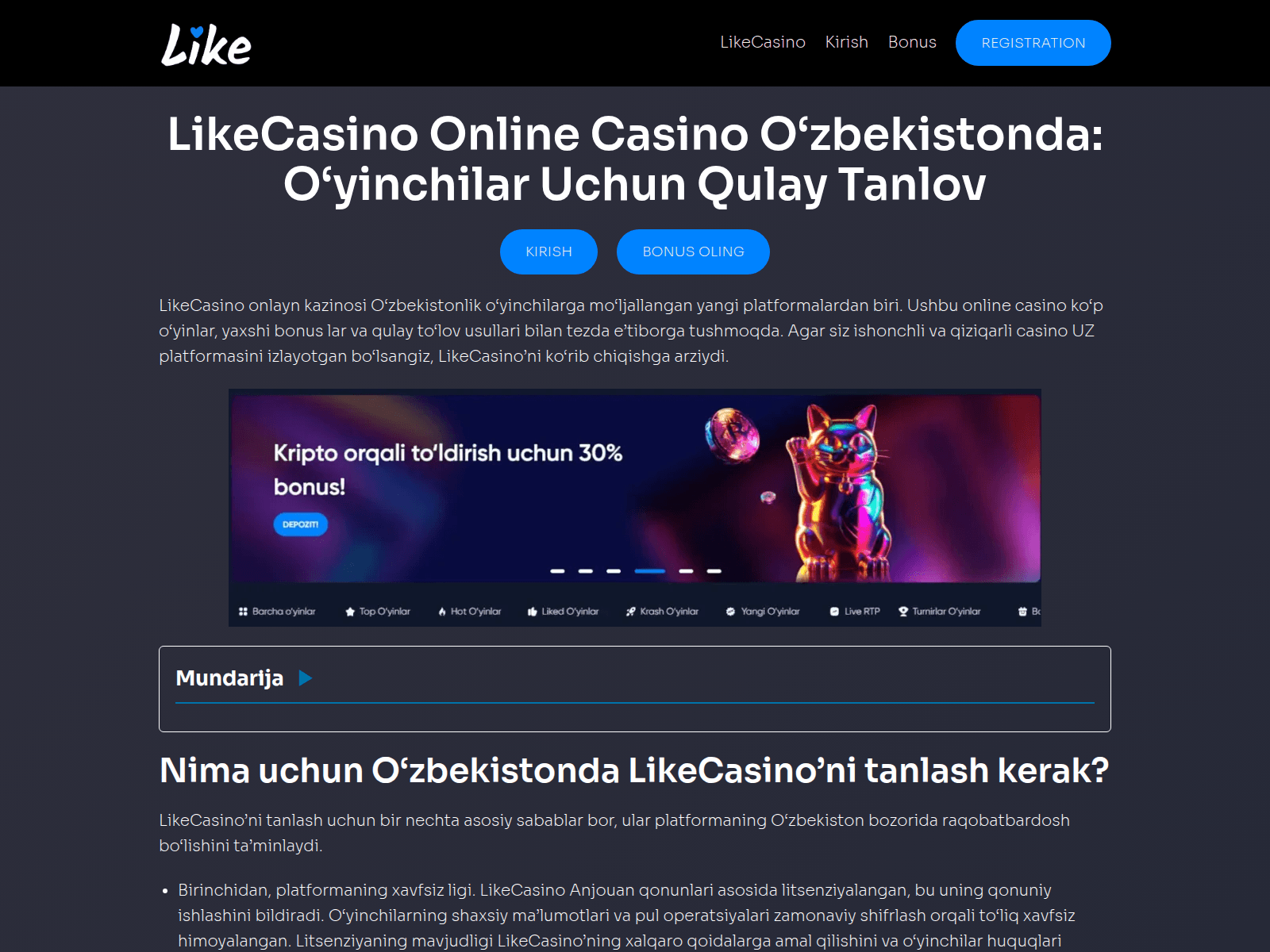 Screenshot of likecasinoplay.com