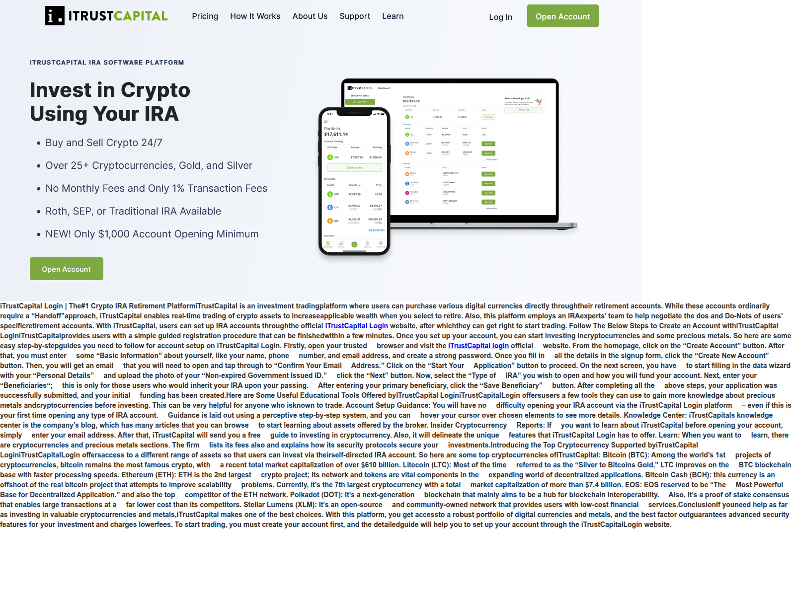 Screenshot of itrustcapital-login.webflow.io