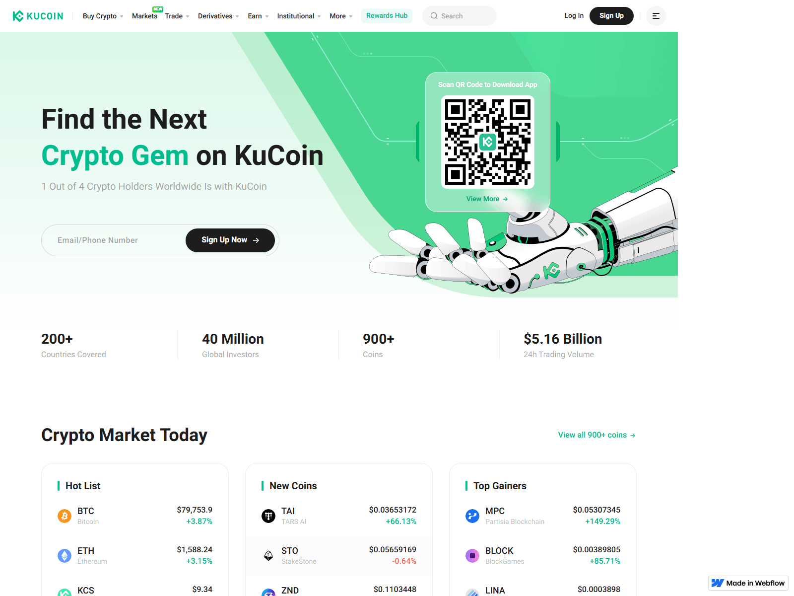 Screenshot of qucoinnlog-in.webflow.io