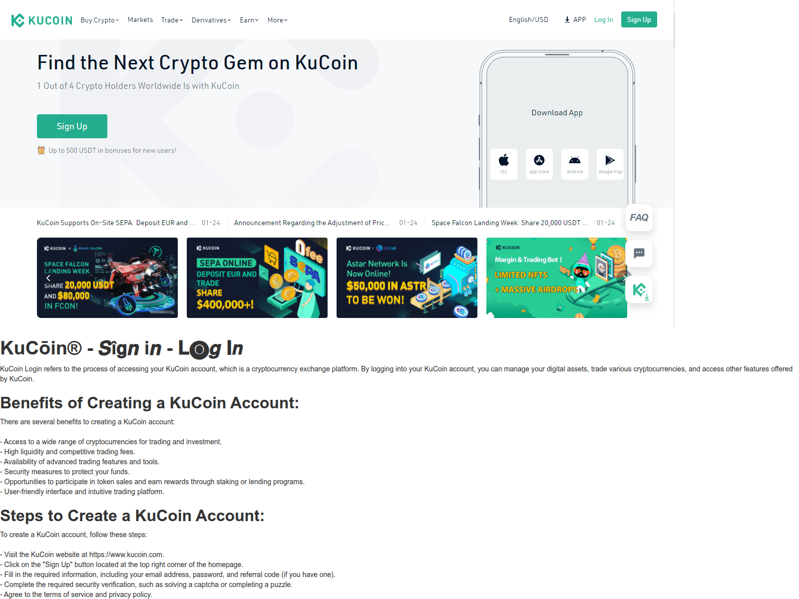 Screenshot of kukqoinlogiin.webflow.io