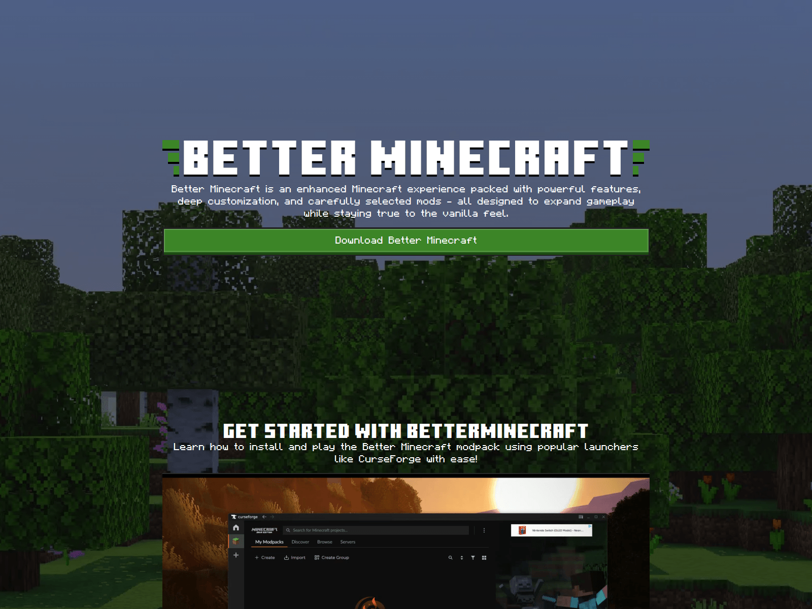 Screenshot of betterminecraft.world