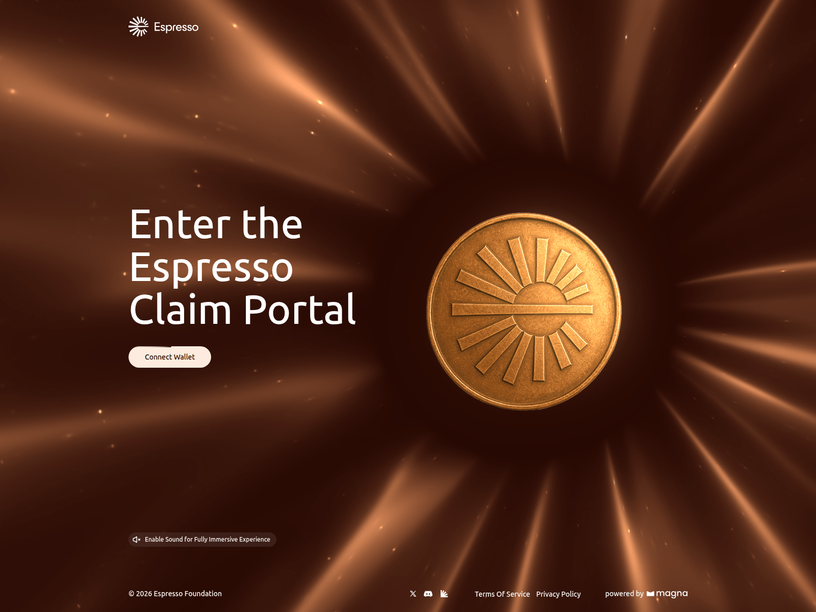 Screenshot of claim.esperesso.foundation