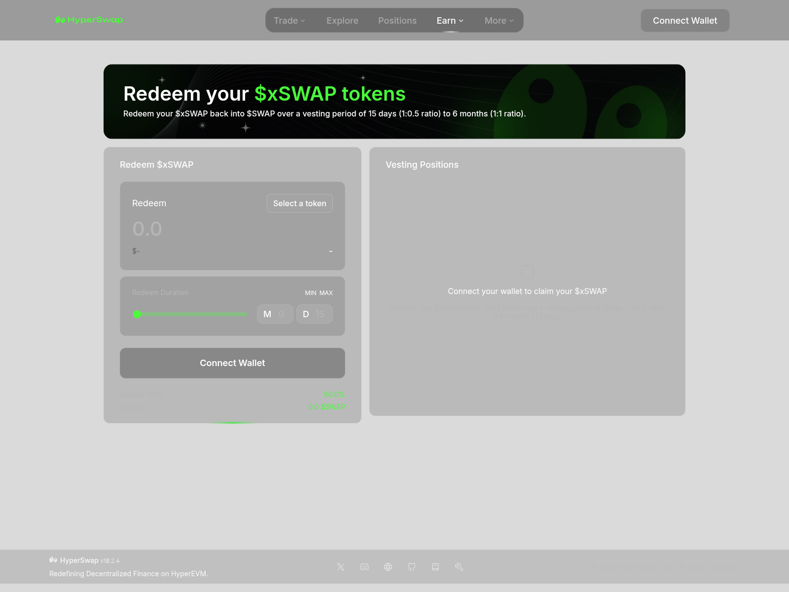 Screenshot of app.hyrprerswap.exchange