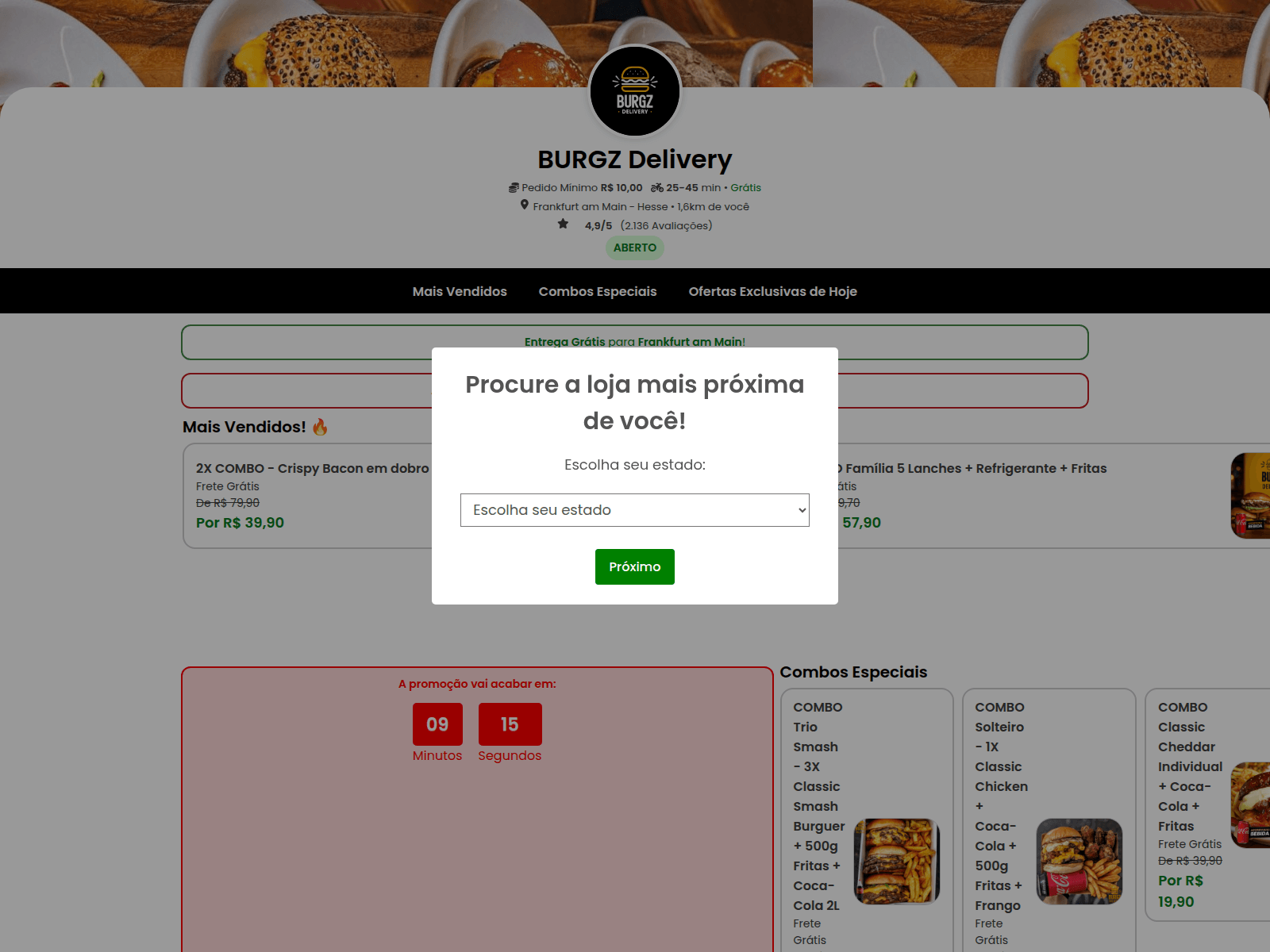 Screenshot of burgz-cardapio9.online